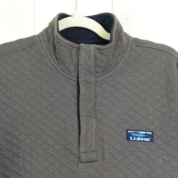 LL Bean Sweatshirt Mens SZ S 1/4 Snap Traditional Fit Quilted Lightweight Casual - Picture 2 of 11